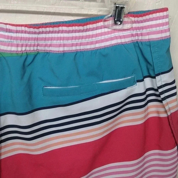 World Wide Sportsman Striped Shorts XL Pink Blue Green Summer Swimming Lake - Picture 5 of 7